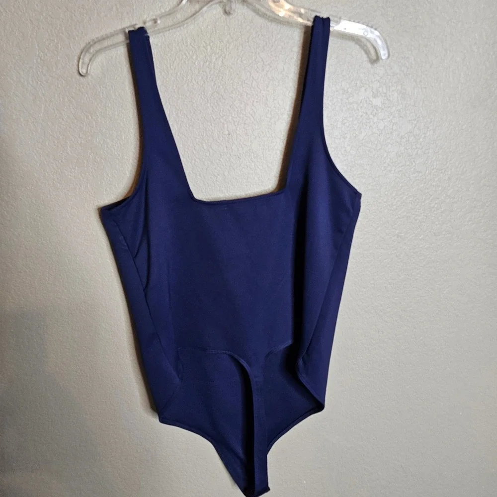 Good American XL Sculpting Modern‎ Tank Bodysuit Navy Blue Squareneck - Picture 5 of 8